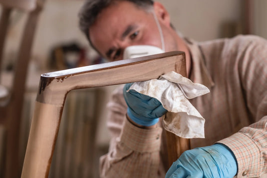 process of applying oil for wooden chair