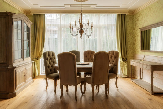 Round table and chairs in classic interior - House of Chippendale