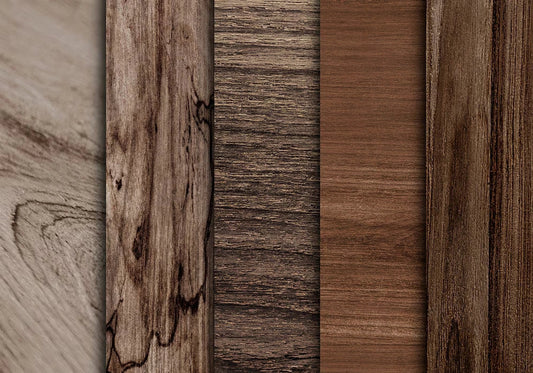 Various wood grain textures in different tones