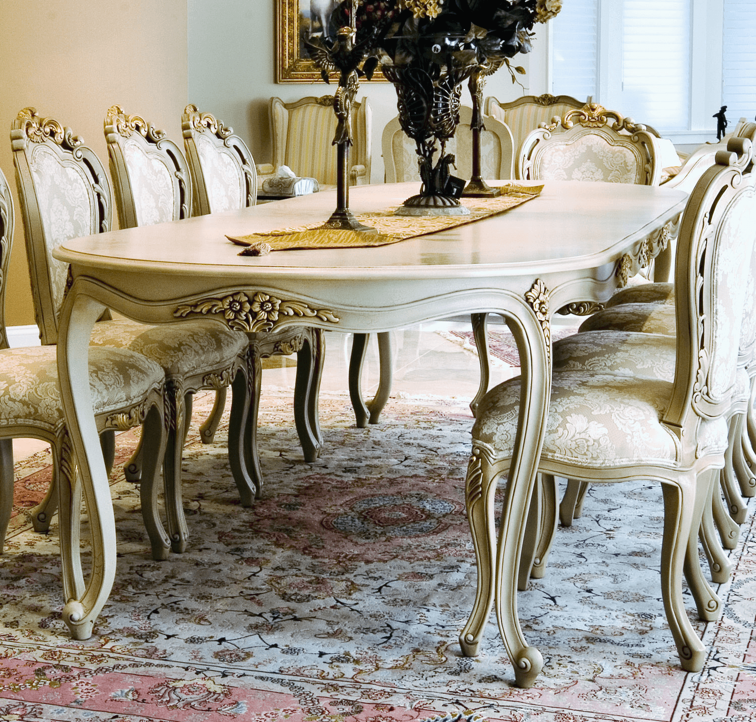 Louis XV style dining table and chairs - House of Chippendale