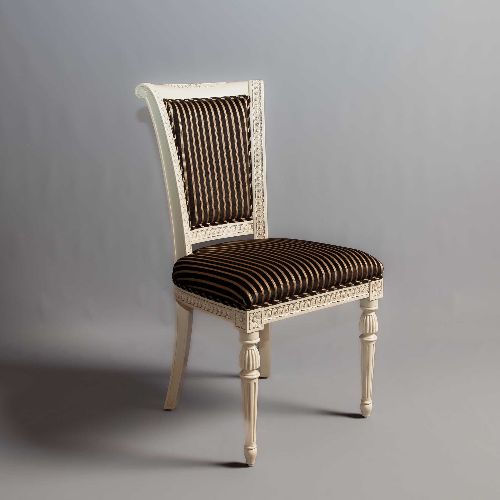 Rear view displaying the chair's curved back and structural design.