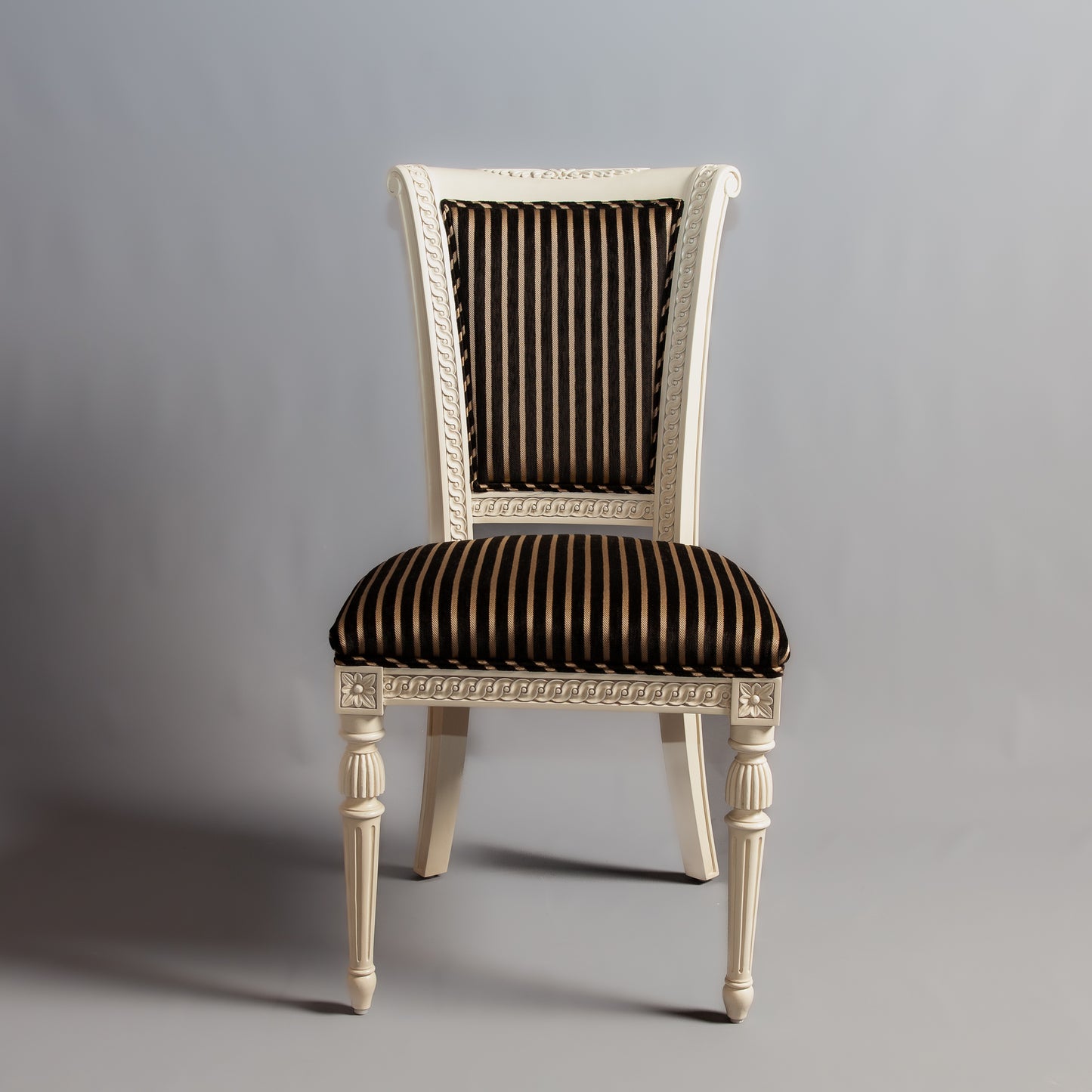 Angled view capturing the chair's overall craftsmanship and finish.