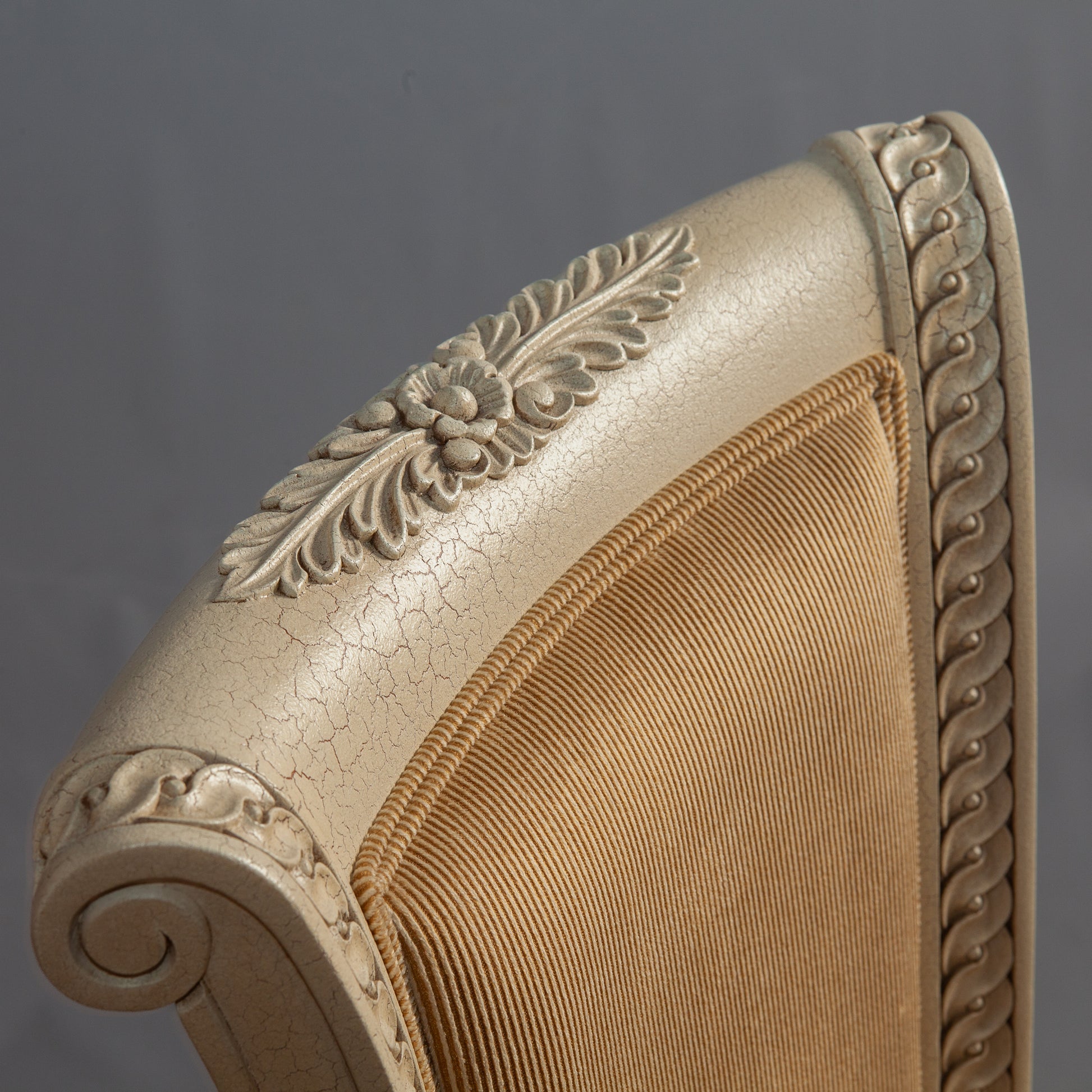 Rear angle focusing on the chair's back design and finish.
