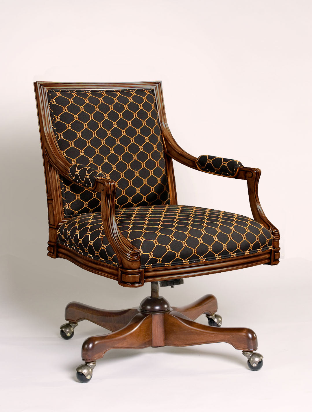 Louis XVI-style chair with fluted legs and upholstered backrest.
