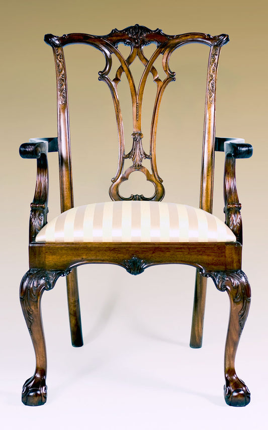 NEW ENGLAND CHIPPENDALE ARM CHAIR
