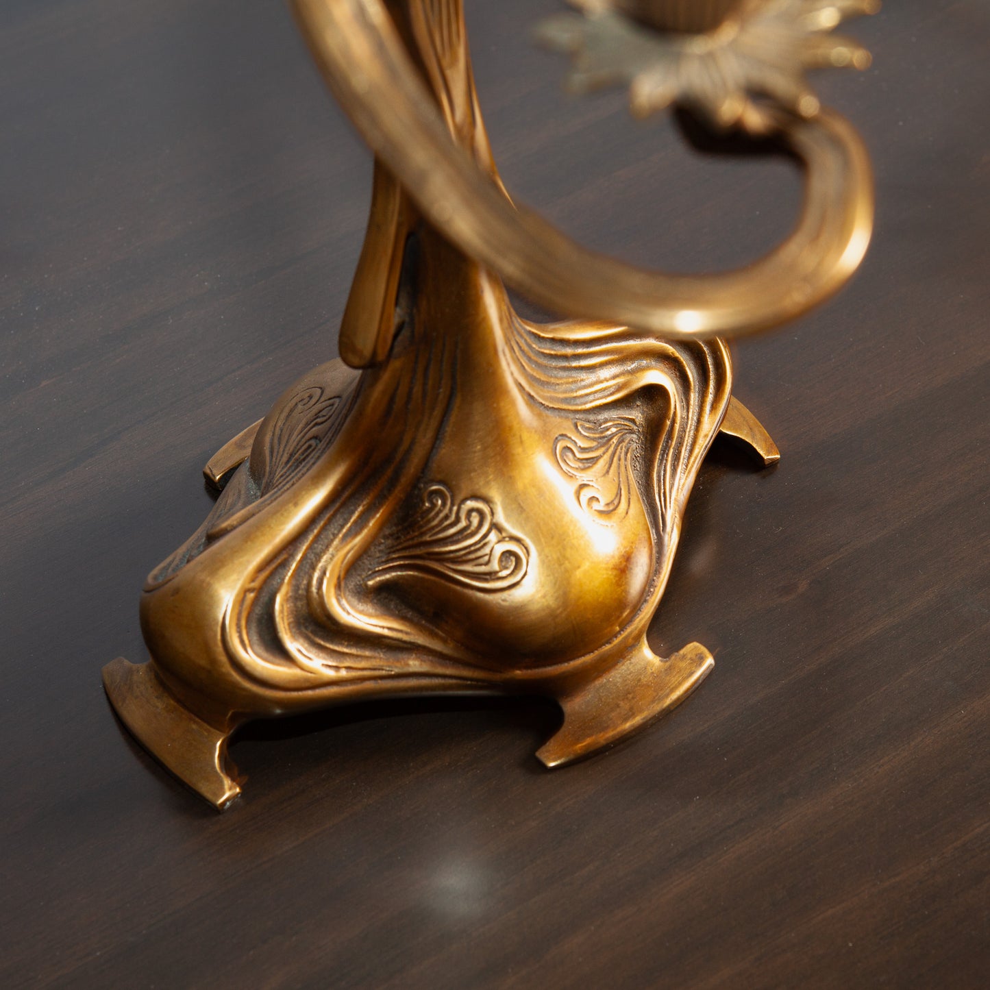 Detailed profile of the Brass Woman Candelabra