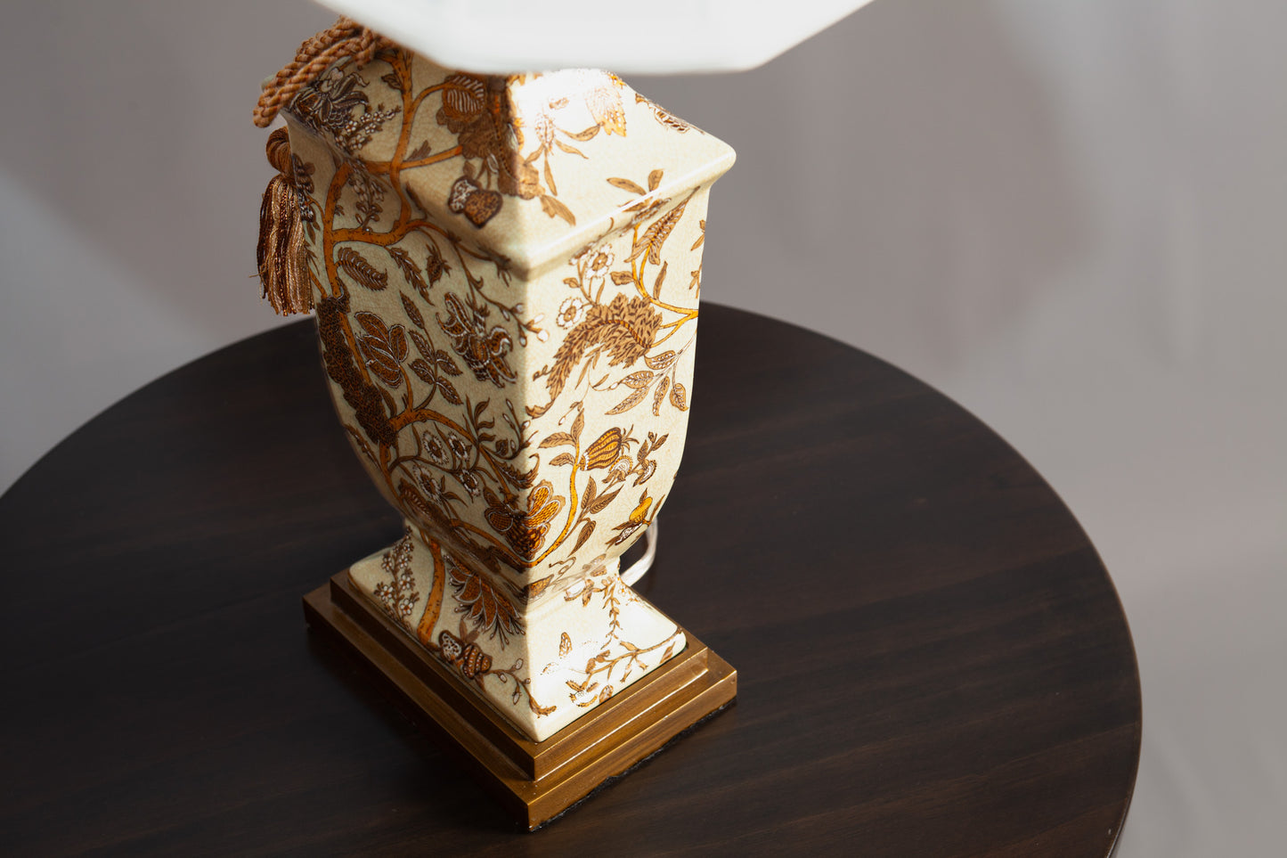 Front view of the Porcelain Branch Lamp, showcasing its nature-inspired design