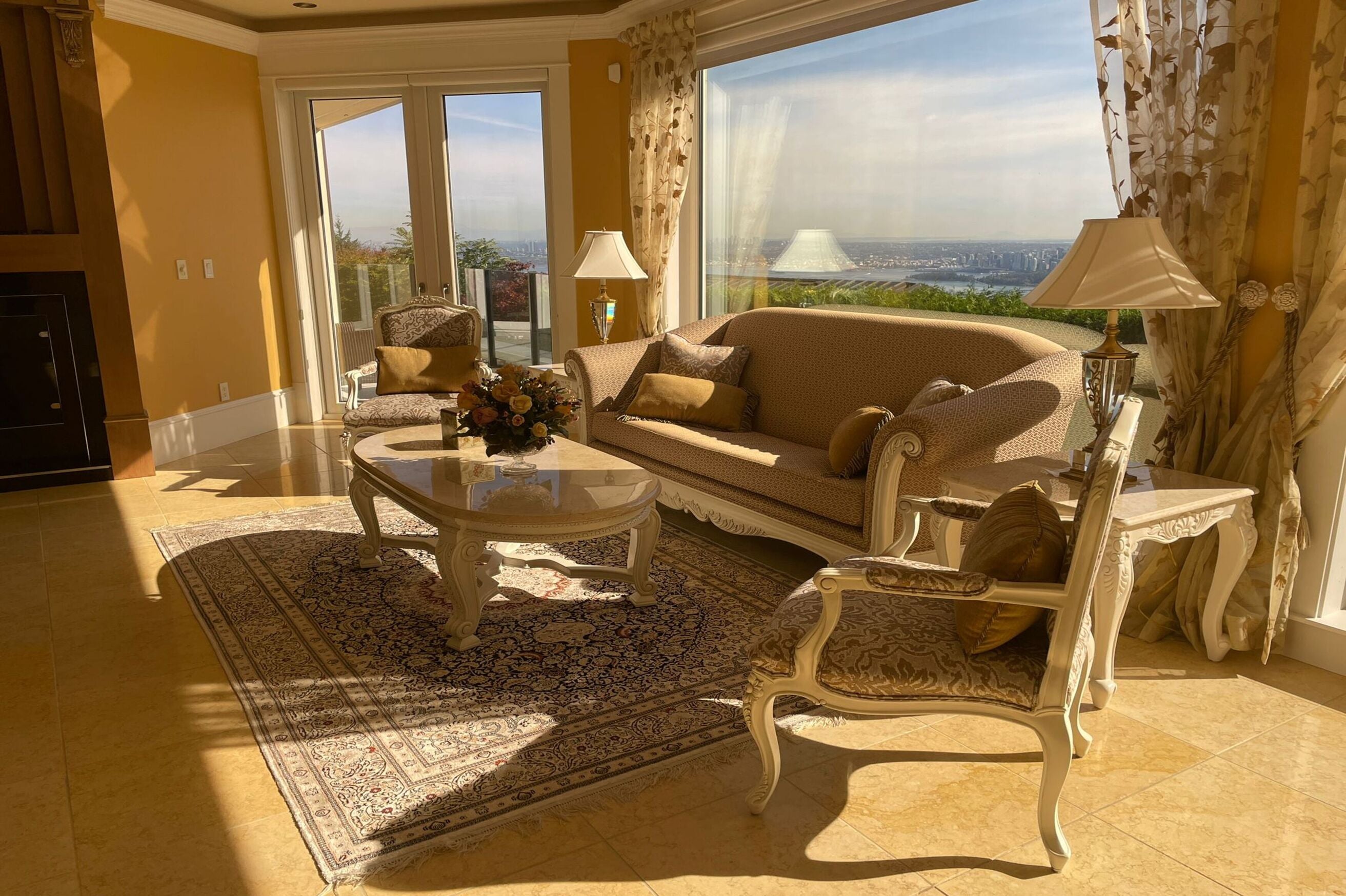 Ornate living room set with city view - House of Chippendale