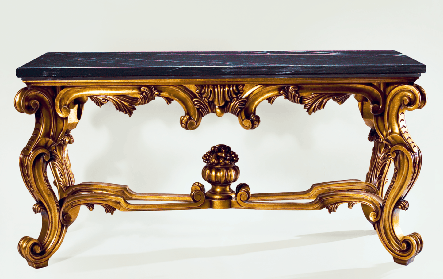CARVED LOUIS XV LARGE CONSOLE TABLE (W/ MARBLE TOP) - House of Chippendale
