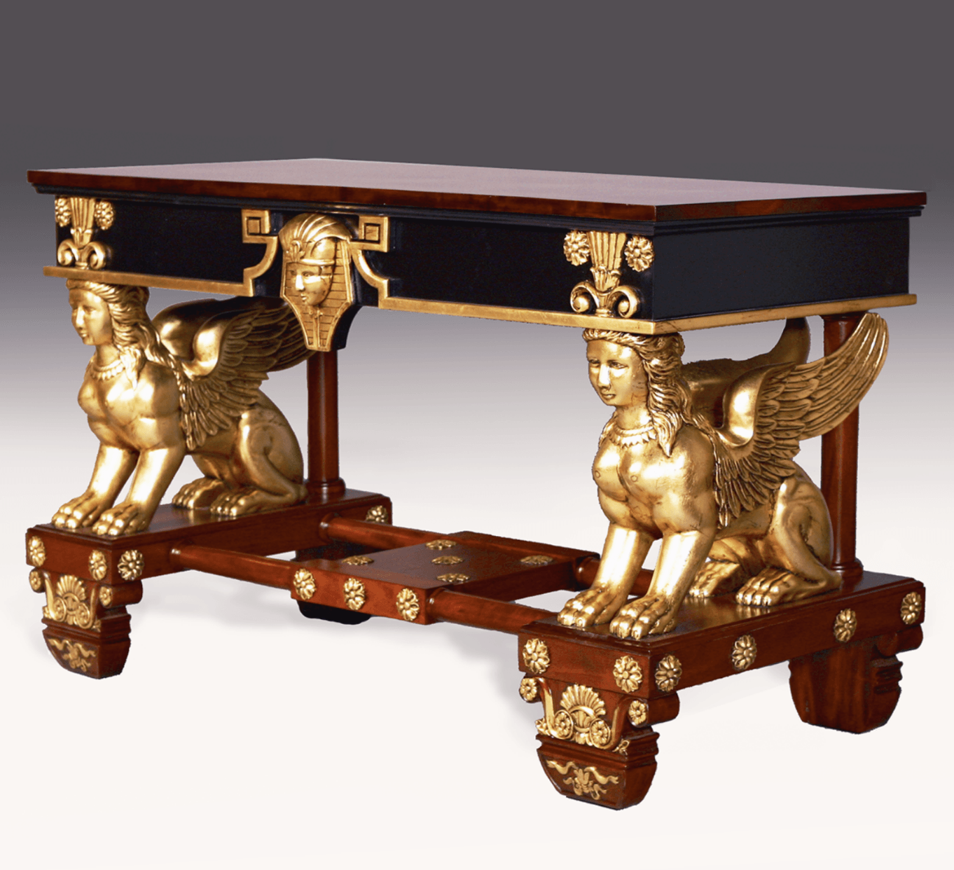 CARVED SPHINX STATUE CONSOLE TABLE - House of Chippendale