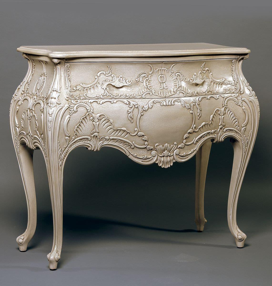 HAND CARVED BOMBE 2-DRAWER CHEST - House of Chippendale