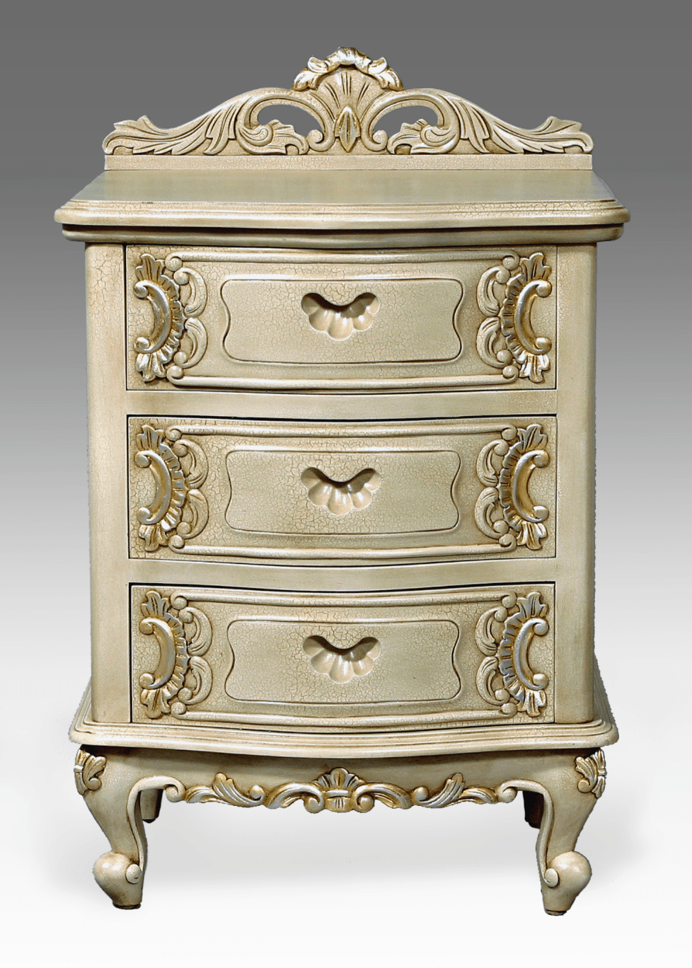 HAND CARVED SERPENTINE NIGHT TABLE - House of Chippendale