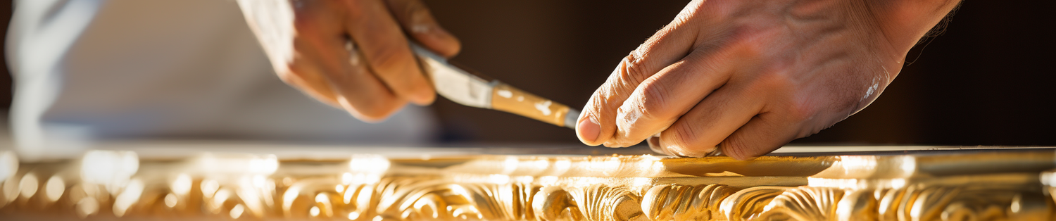 Close-up of craftsman's hands carving - House of Chippendale