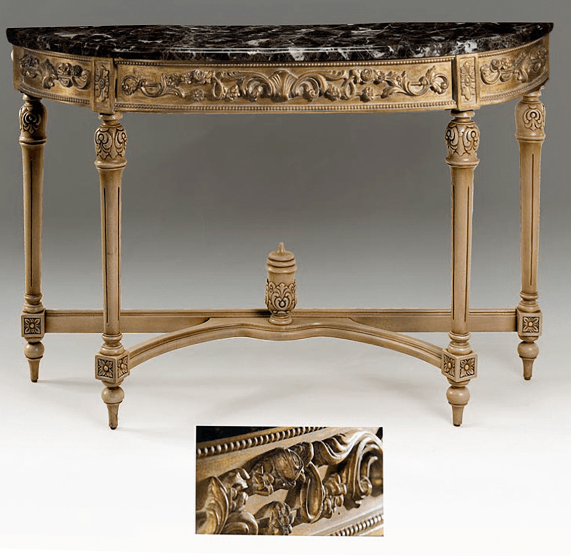 LOUIS XVI WOOD TOP CONSOLE HALL TABLE - House of Chippendale