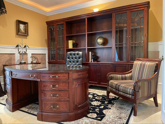 office with classic wood furniture