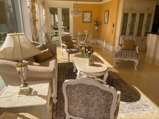 Elegant living room with vintage style furniture