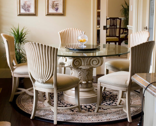 Cozy breakfast nook featuring a wooden table, cushioned seating, and natural light
