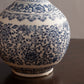 Detail view of a blue and white porcelain vase 