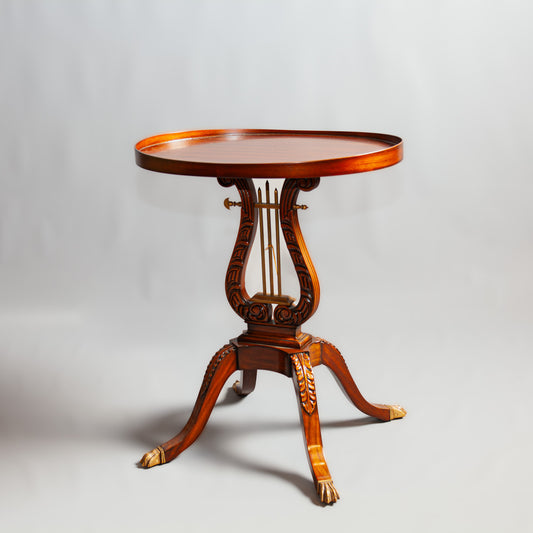 Outdoor wooden table with a refined finish.