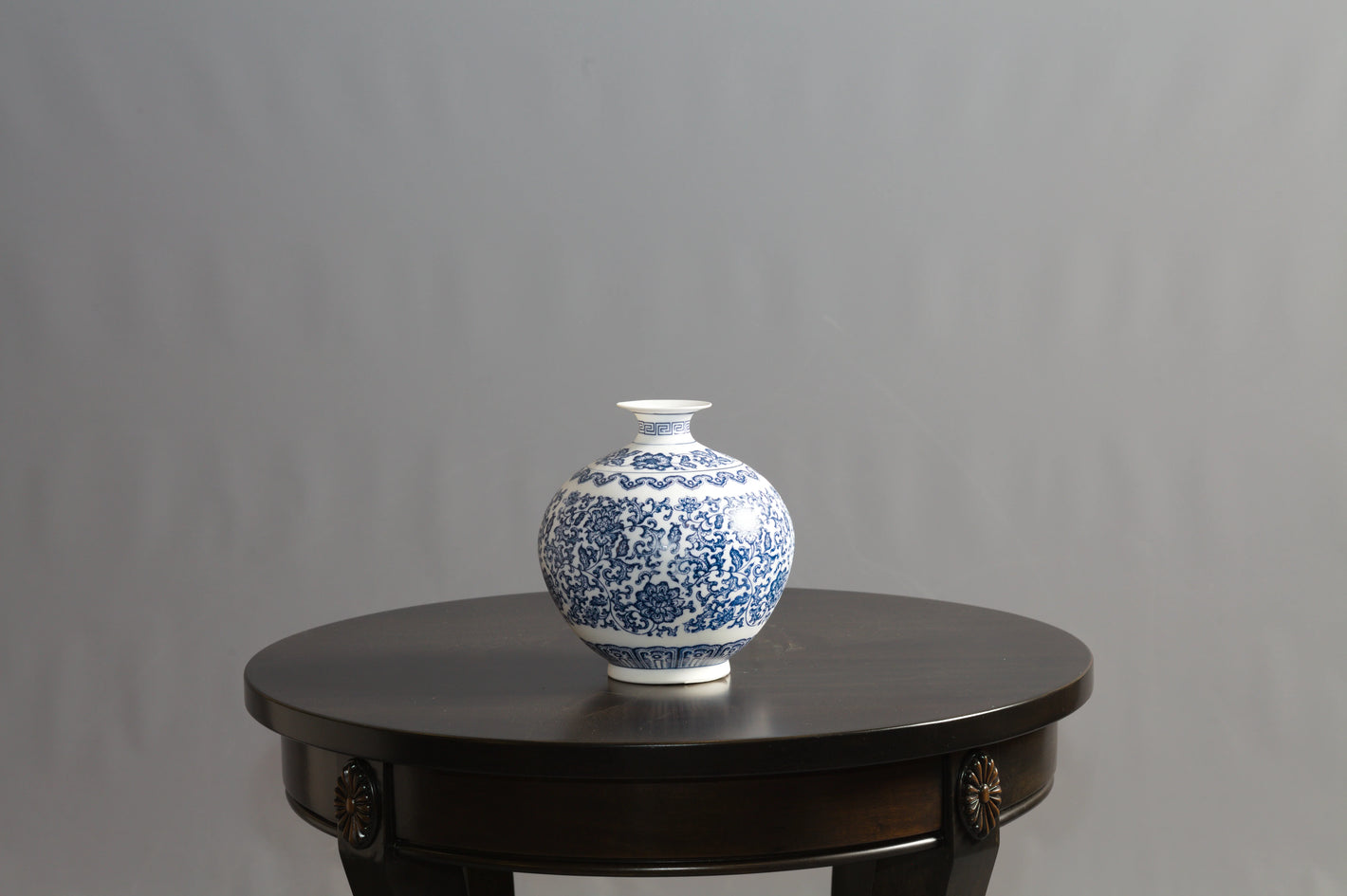 Blue and white vase on table - House of Chippendale