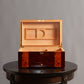 Angled view of the Mahogany Walnut Humidor, highlighting its elegant desig