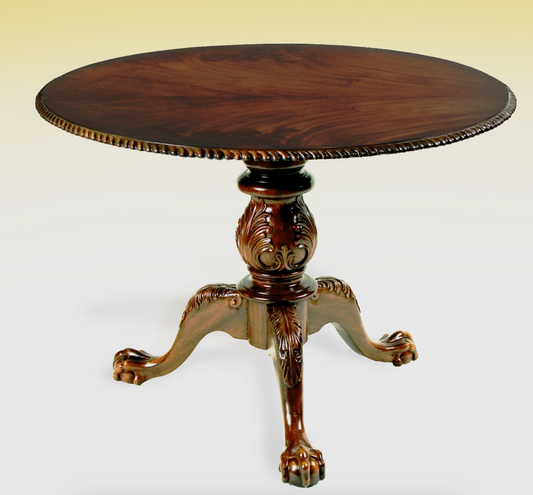 Ta703r carved pedestal table with claw feet - House of Chippendale