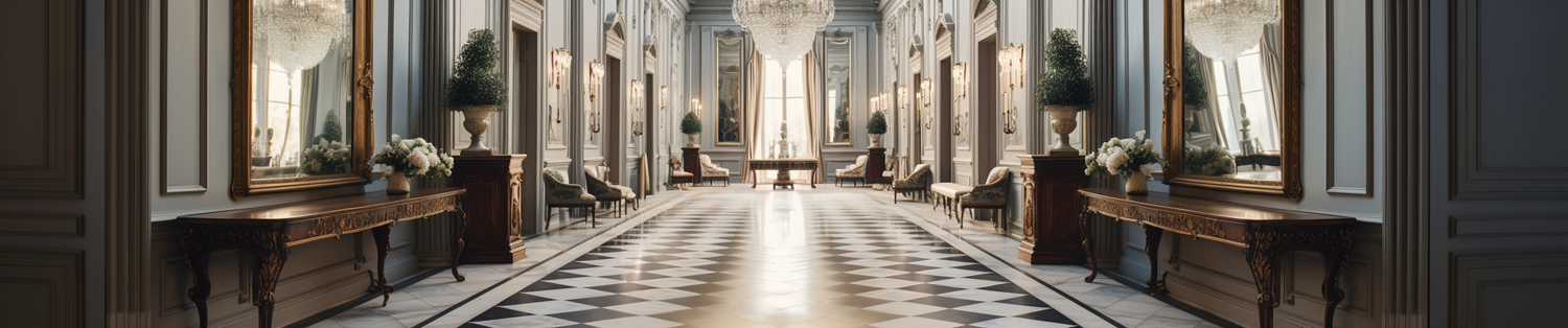 Luxury neoclassical corridor - House of Chippendale