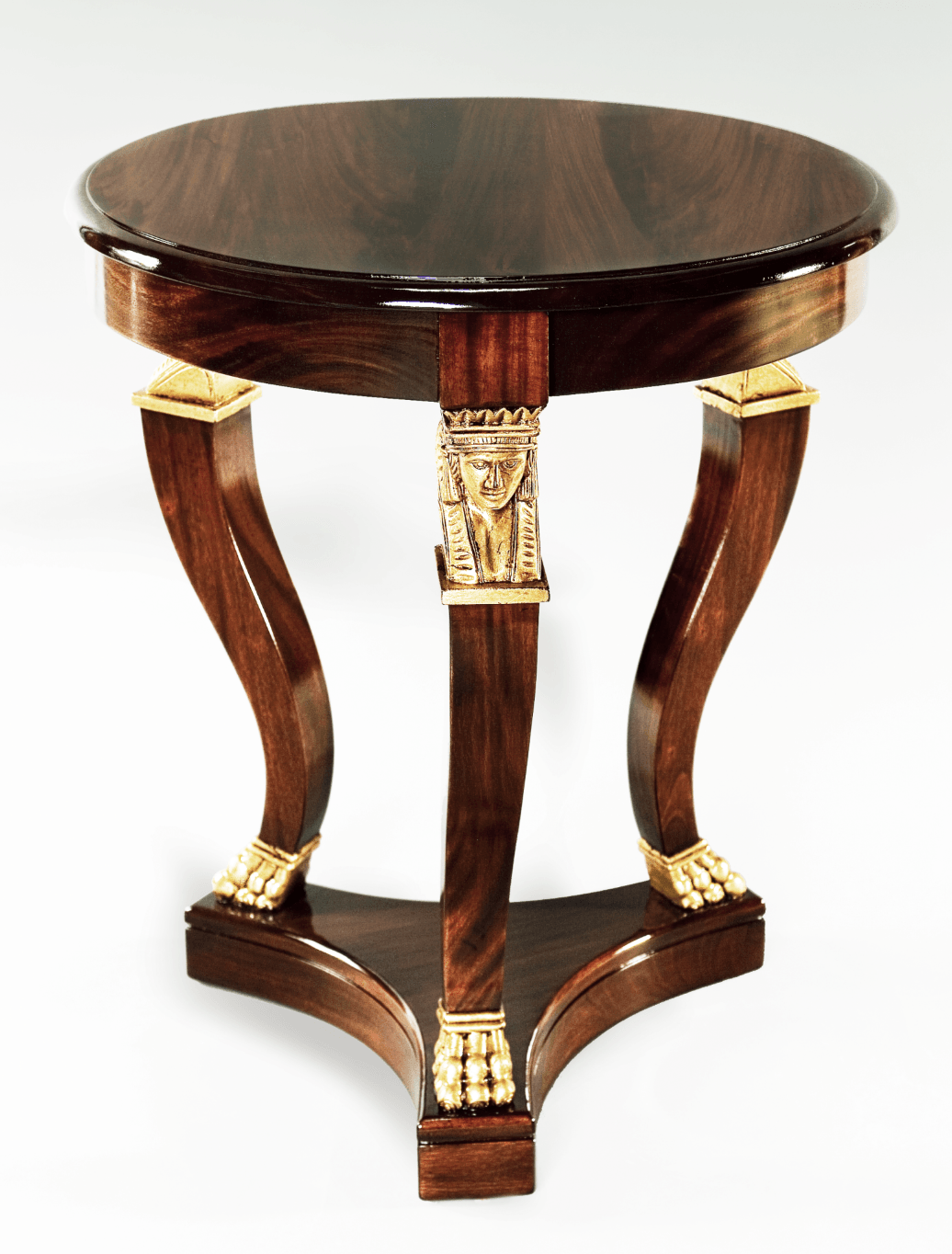 CARVED EMPIRE STYLE SMALL ACCENT TABLE - House of Chippendale