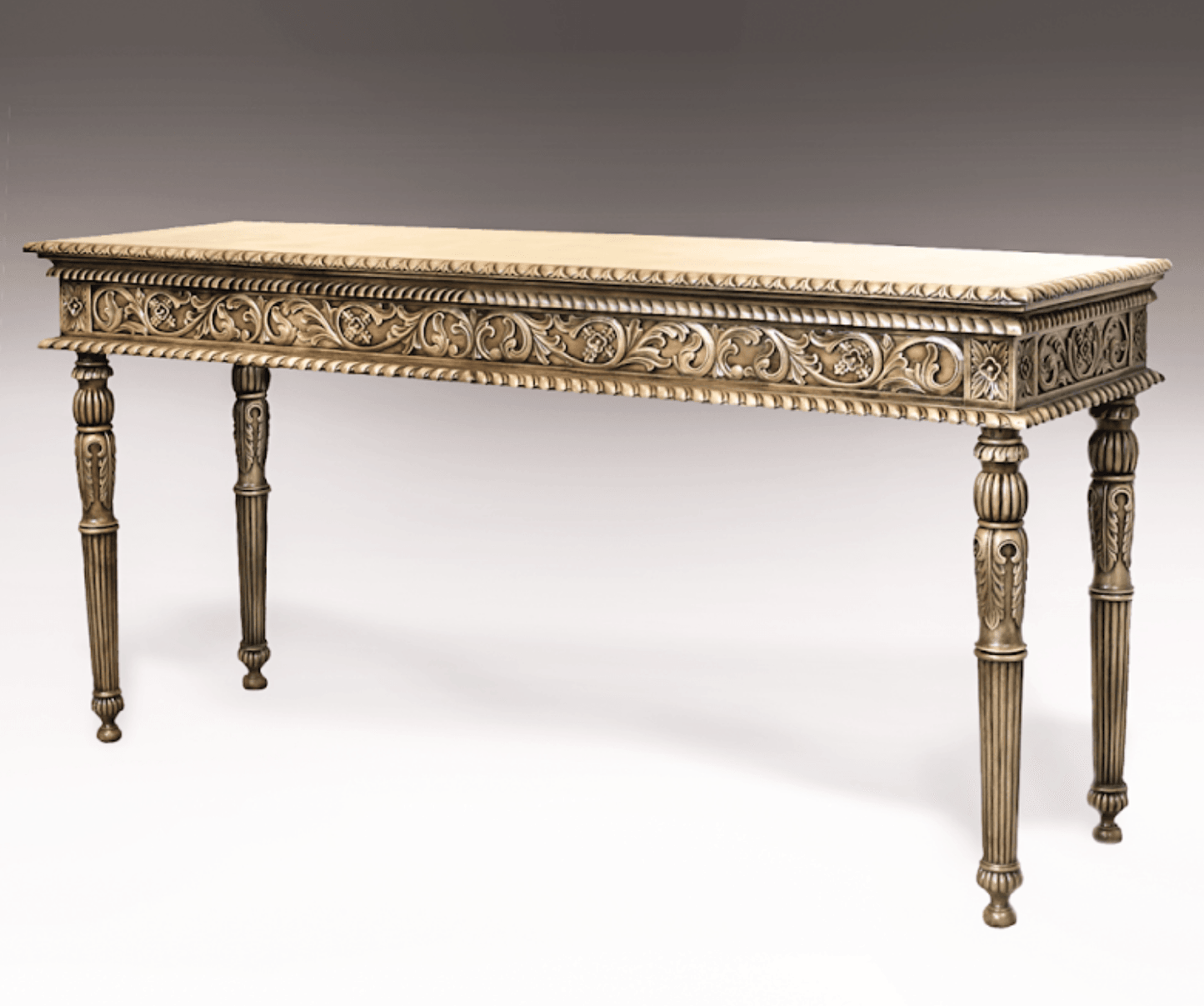 CARVED LOUIS XVI STYLE CONSOLE TABLE - House of Chippendale