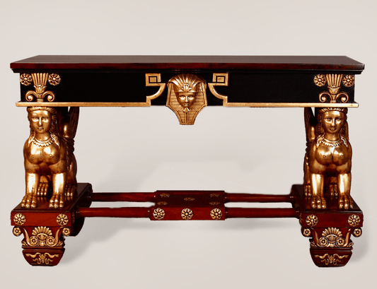 CARVED SPHINX STATUE CONSOLE TABLE - House of Chippendale