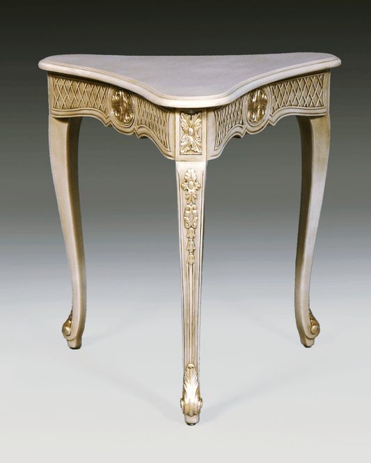 HAND-CARVED LOUIS XV TRIANGULAR END TABLE - House of Chippendale