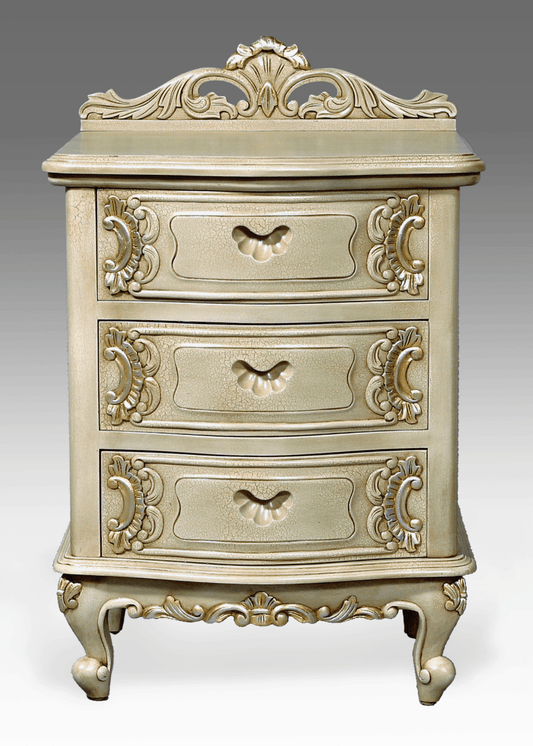 HAND CARVED SERPENTINE NIGHT TABLE - House of Chippendale