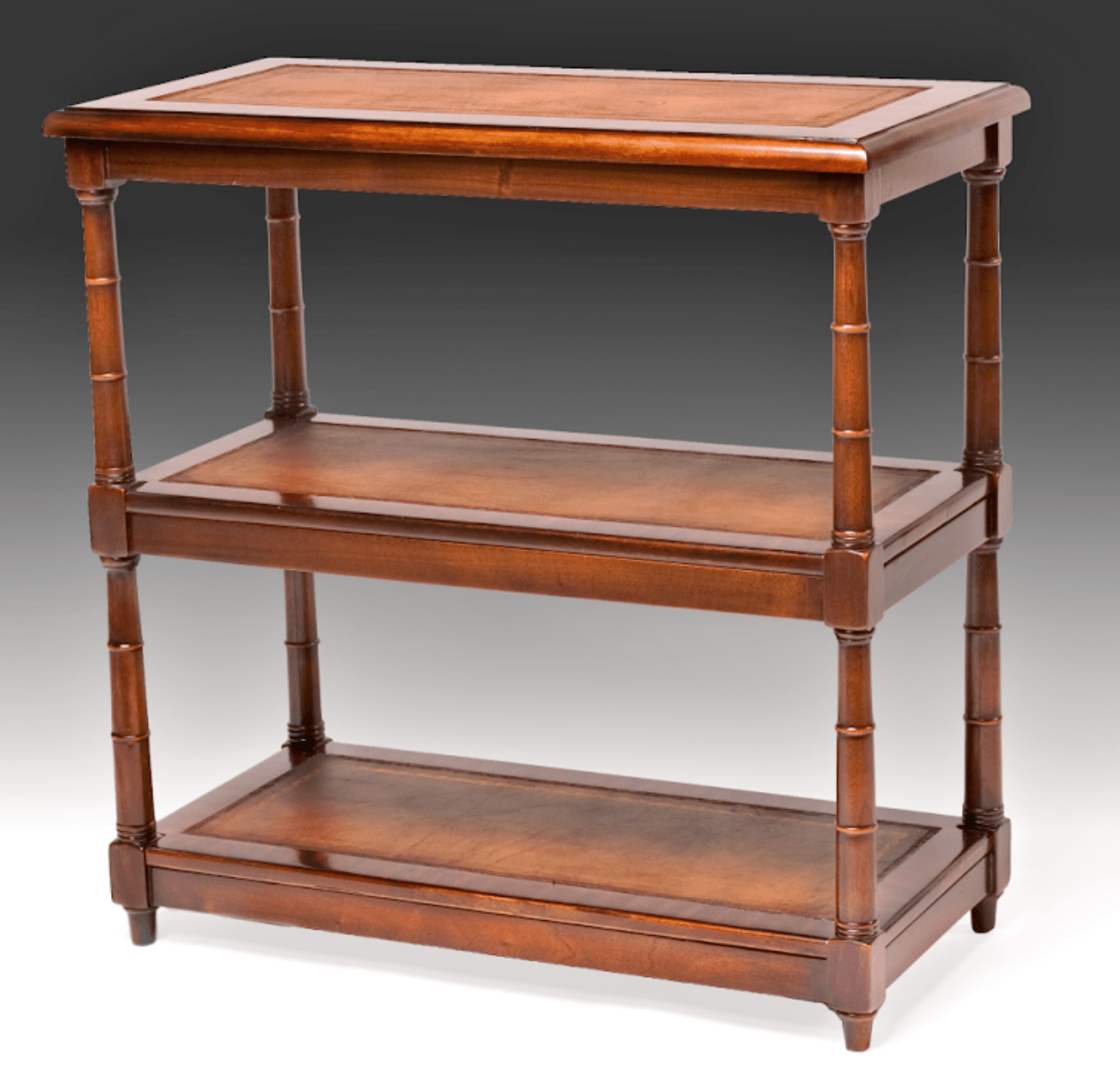 THREE TIER LEATHER TOP WHATNOT - House of Chippendale