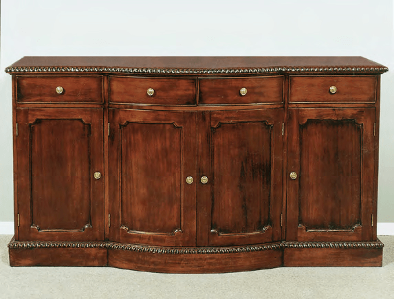 HAND CARVED CHIPPENDALE BOWFRONT SIDEBOARD - House of Chippendale