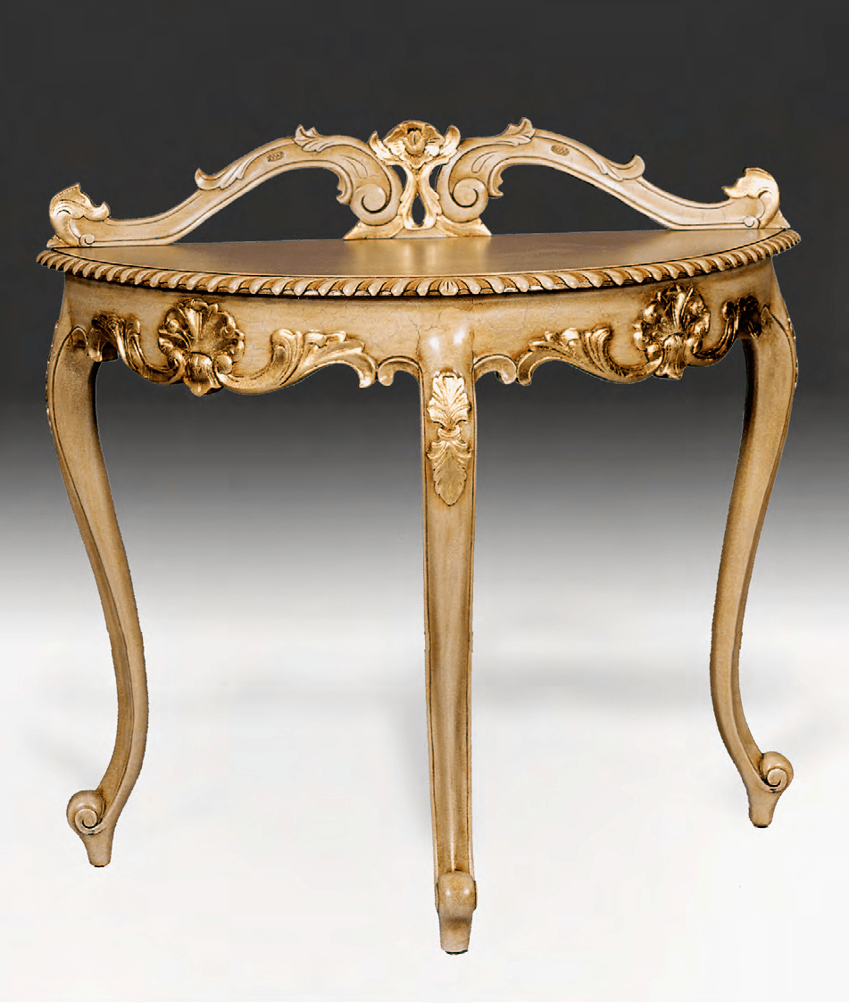HAND CARVED HALF ROUND HALL TABLE - House of Chippendale