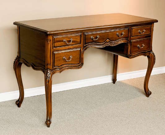 LOUIS XV STYLE FIVE DRAWER DESK - House of Chippendale