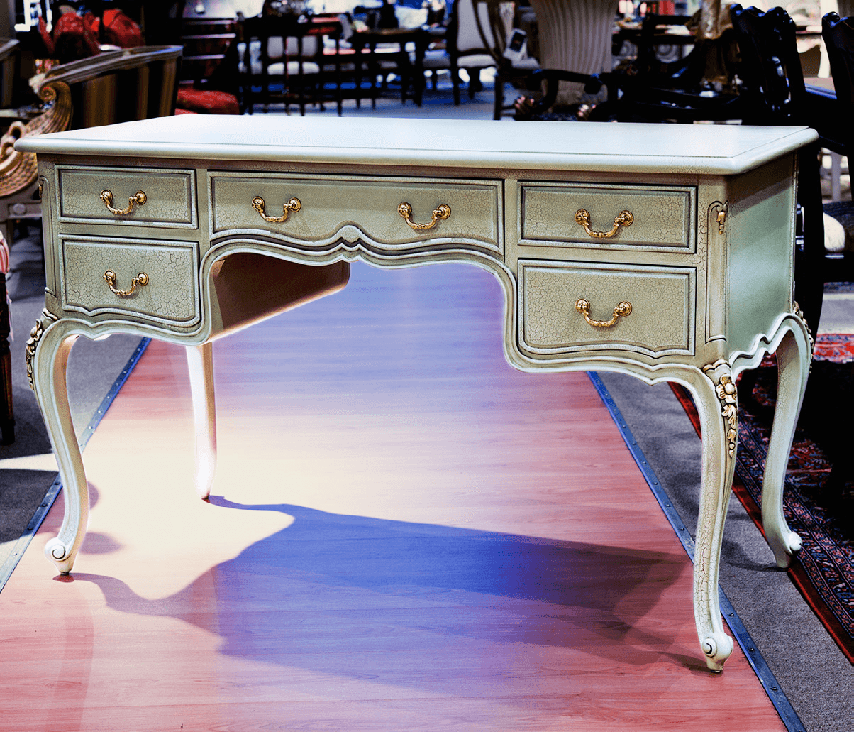 LOUIS XV STYLE FIVE DRAWER DESK - House of Chippendale