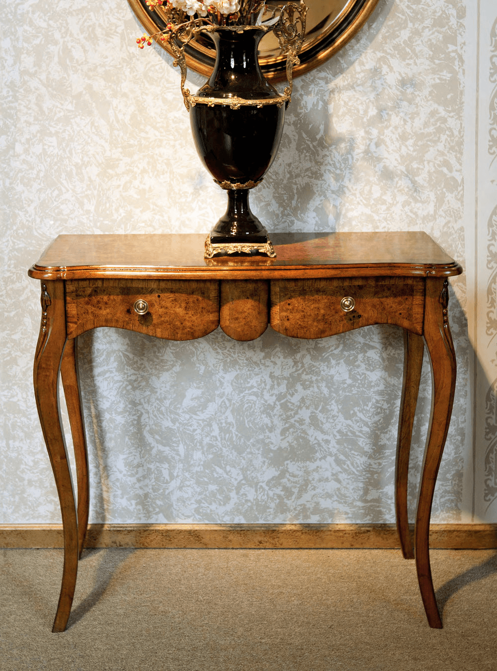 LOUIS XV TRANSITIONAL TWO DRAWERS CONSOLE TABLE - House of Chippendale