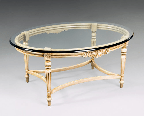 LOUIS XVI GLASS TOP COCKTAIL TABLE - House of Chippendale