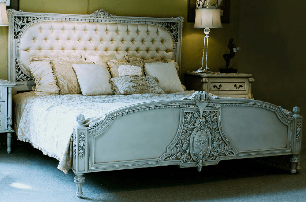 LOUIS XVI STYLE CARVED UPHOLSTERY BED - House of Chippendale