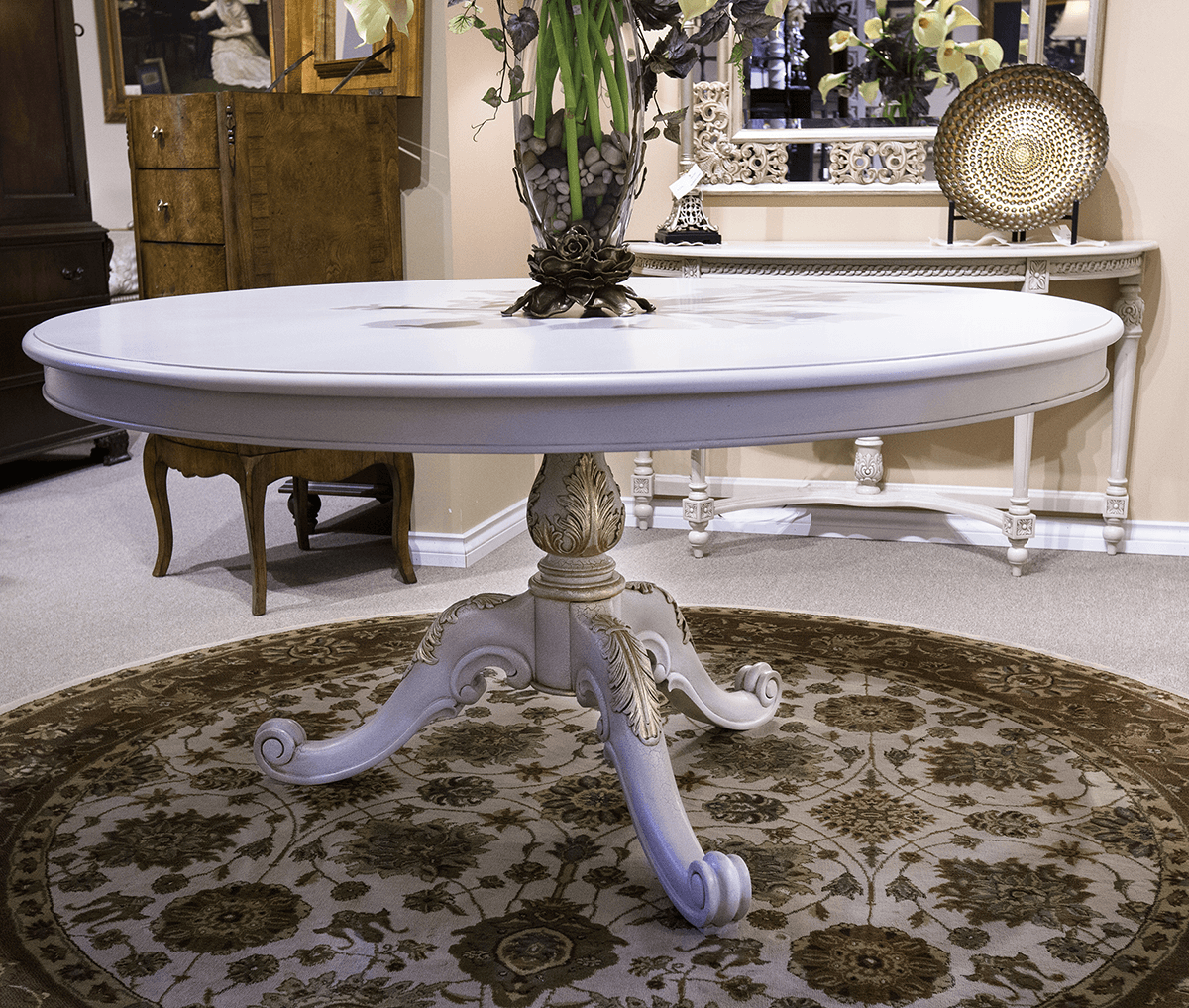 Circle to oval dining table deals
